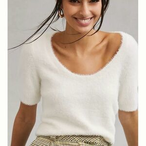 Maeve by Anthropologie Scoop Neck Eyelash Sweater Tee Size Medium